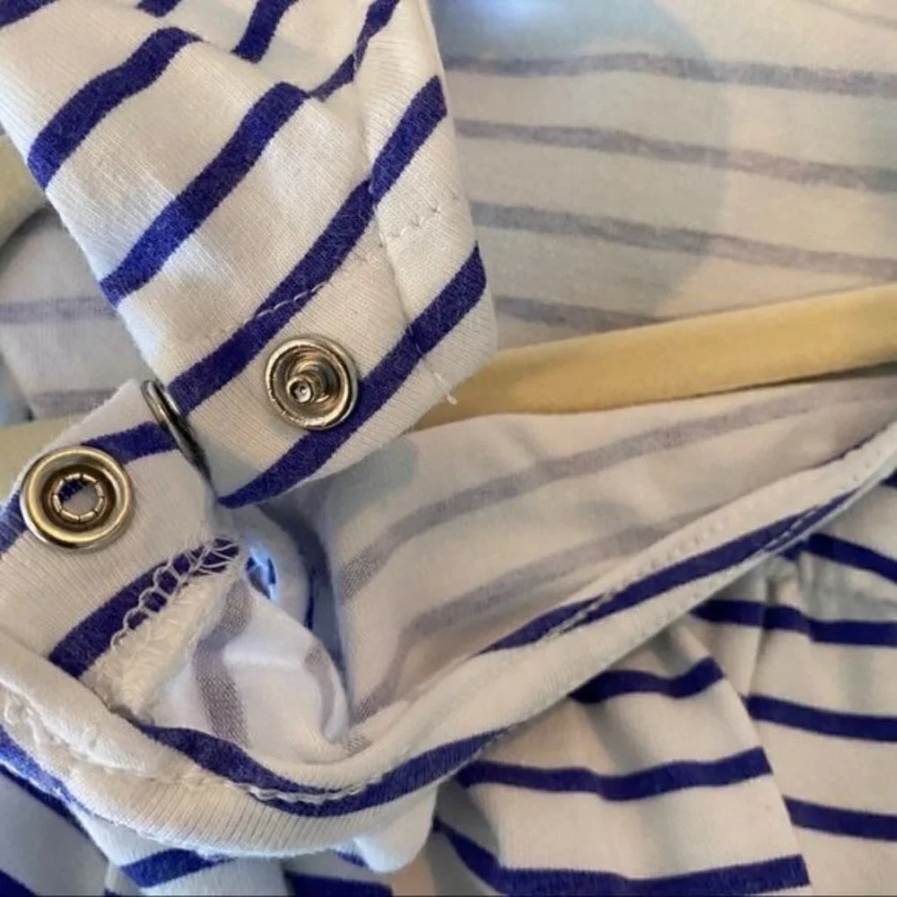 Art & Eden Nelli Romper Organic Blue Stripe Sz 5
